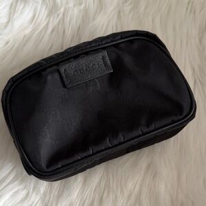 Gucci Black Men's Nylon Toiletry Case with Subtle Monogram